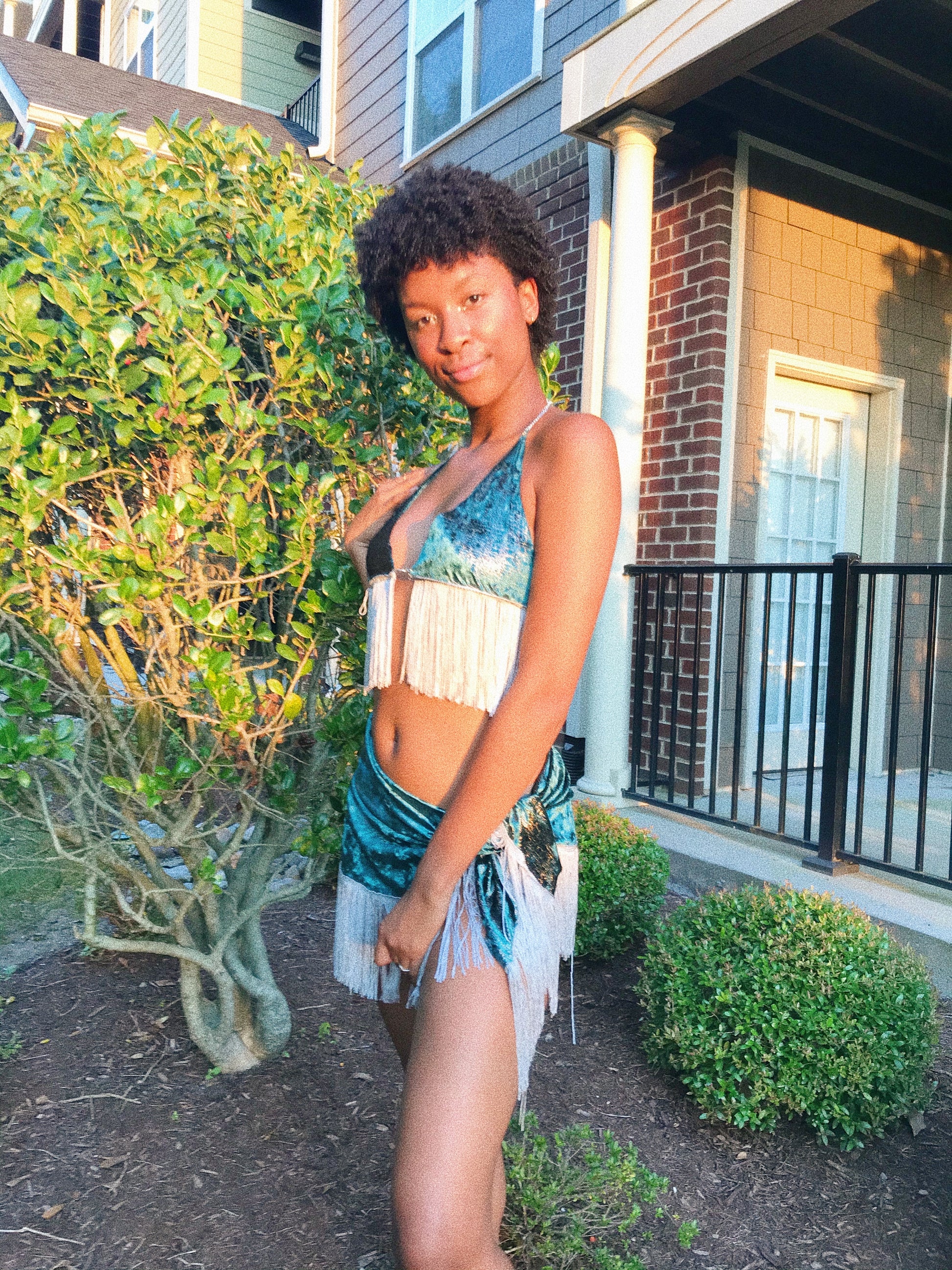 FRINGE SKIRT - Silver