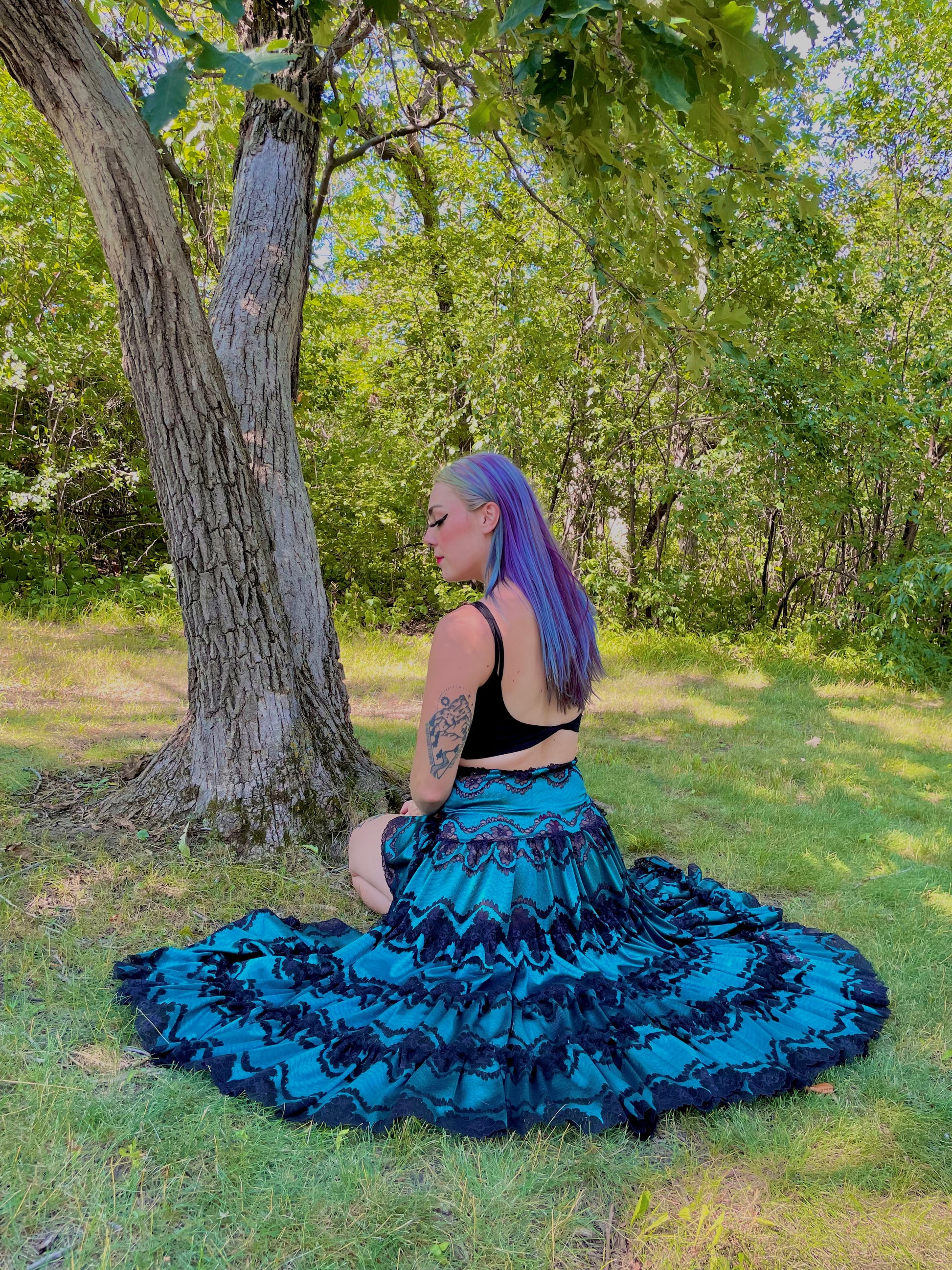Blue Ruffle Skirt