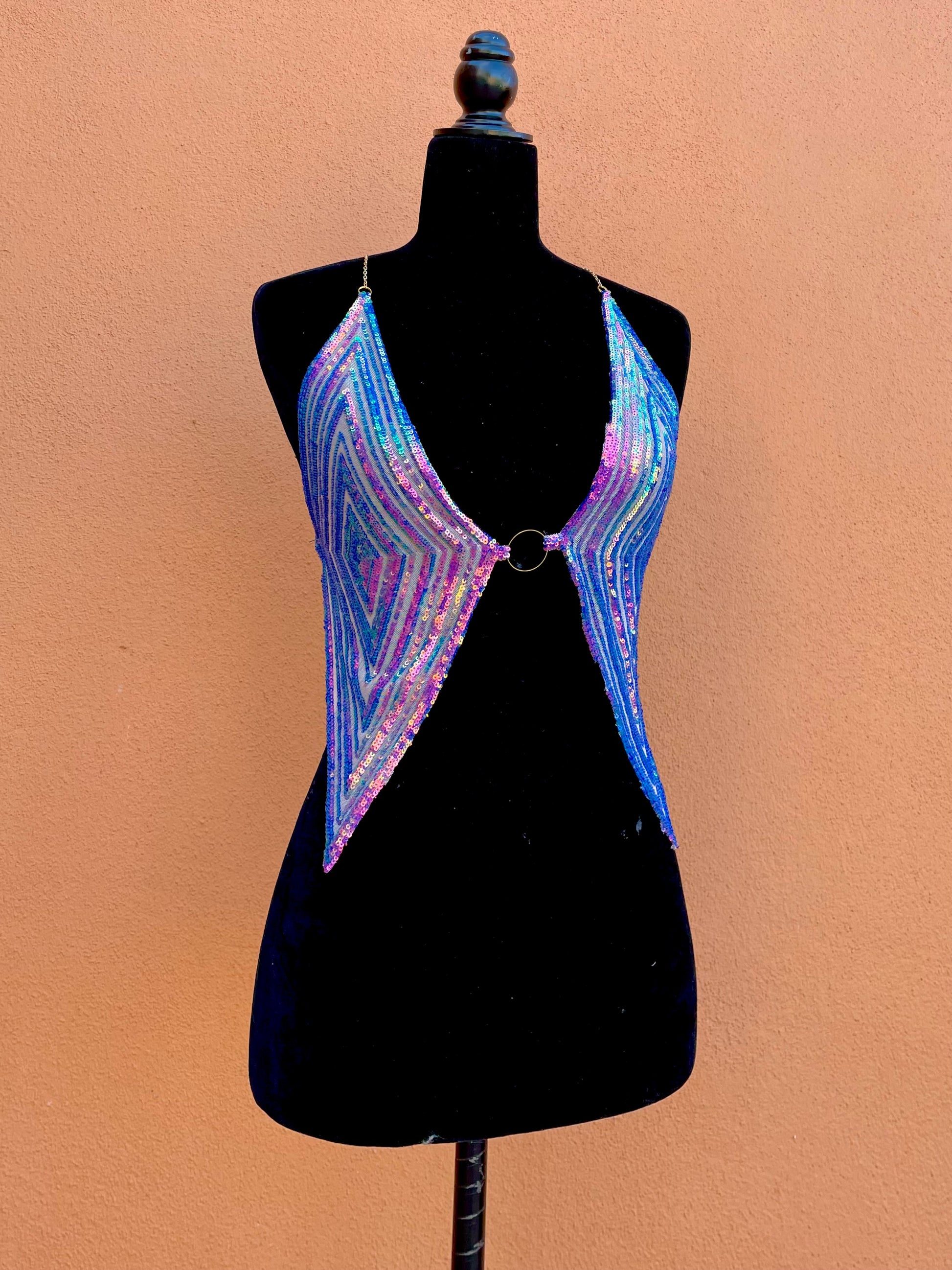 Diamond Top Blue/Pink Iridescent