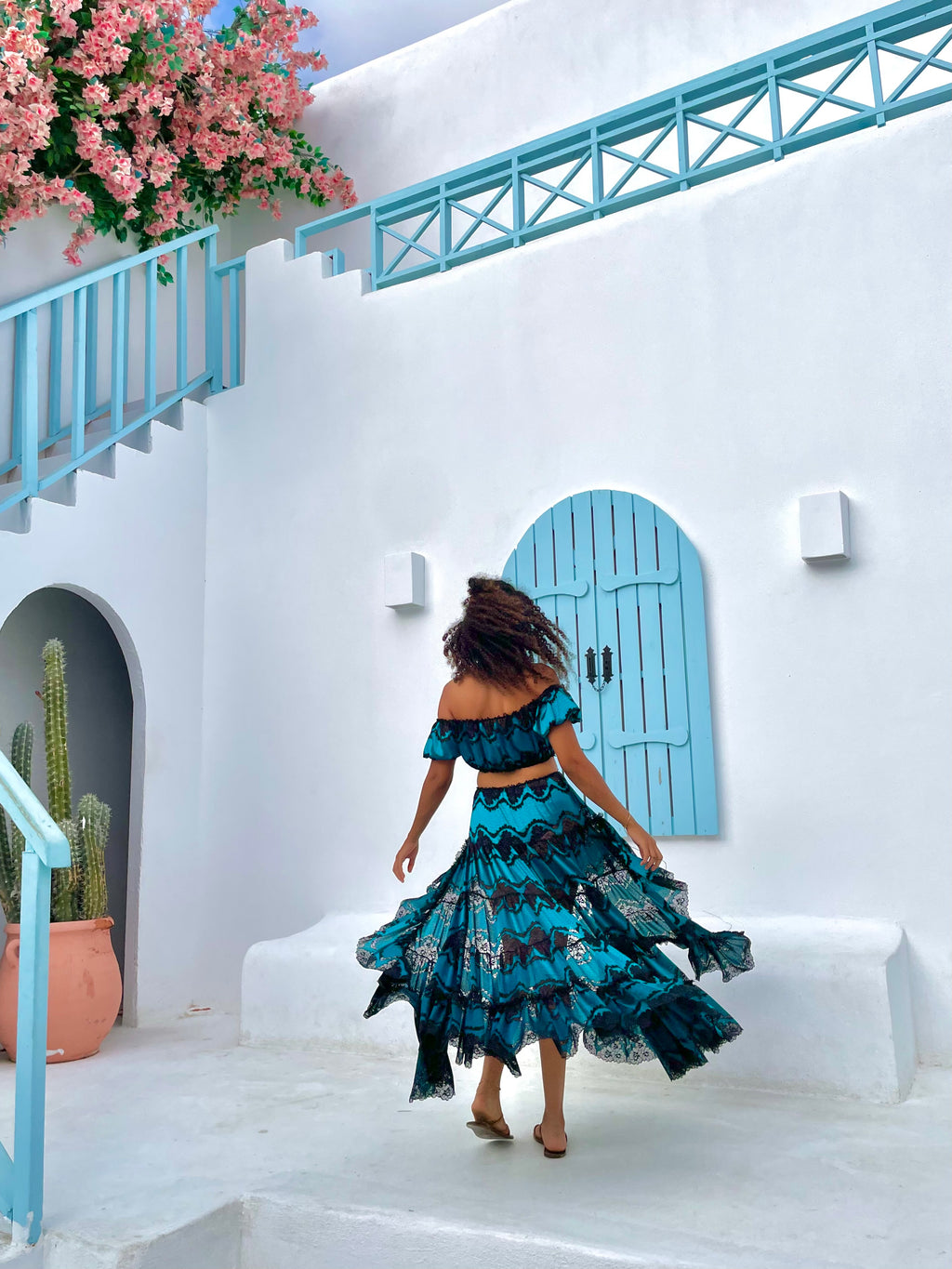 Blue Ruffle Skirt