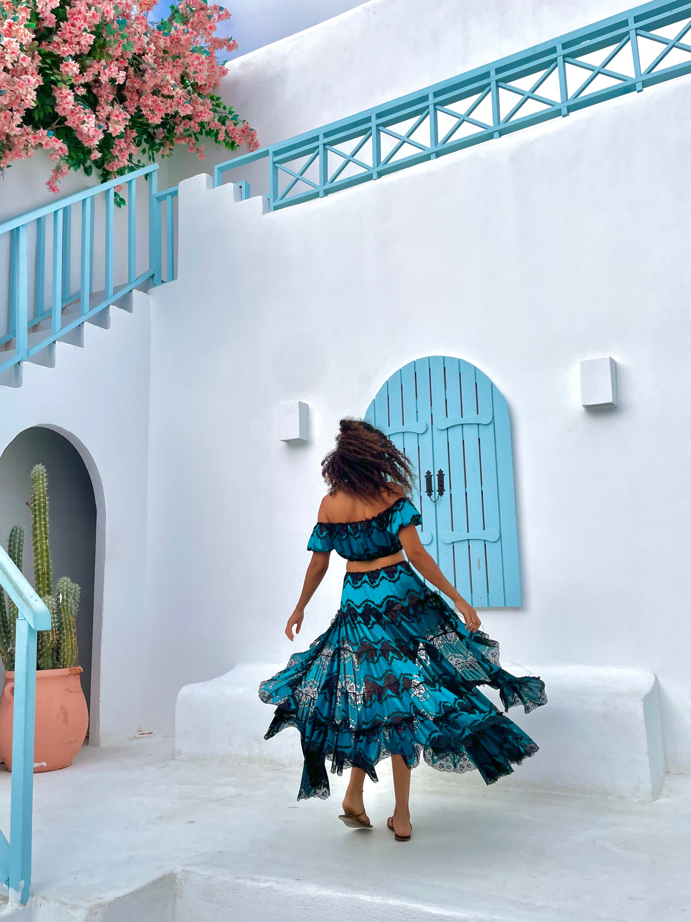 Blue Ruffle Skirt