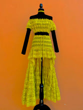 Load image into Gallery viewer, Lemon Fishnet Ruffle Skirt
