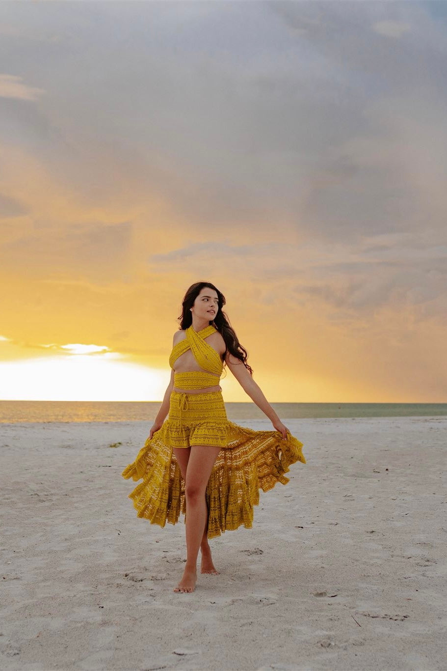 Crossover fishnet top