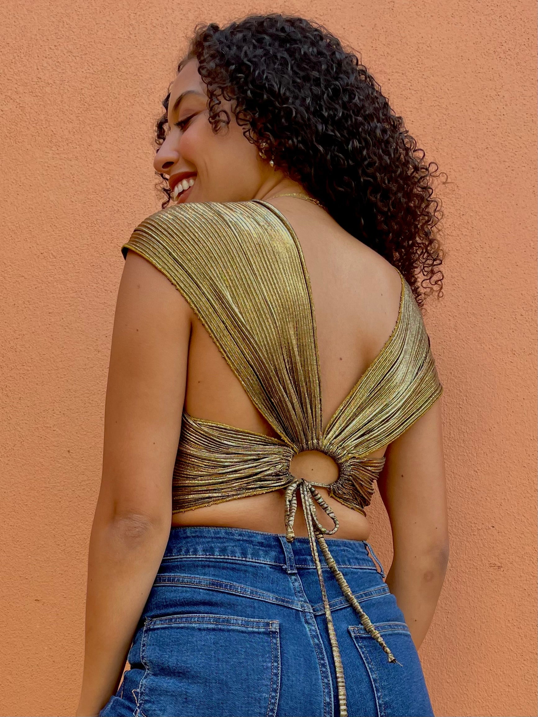 Iris Lamé top