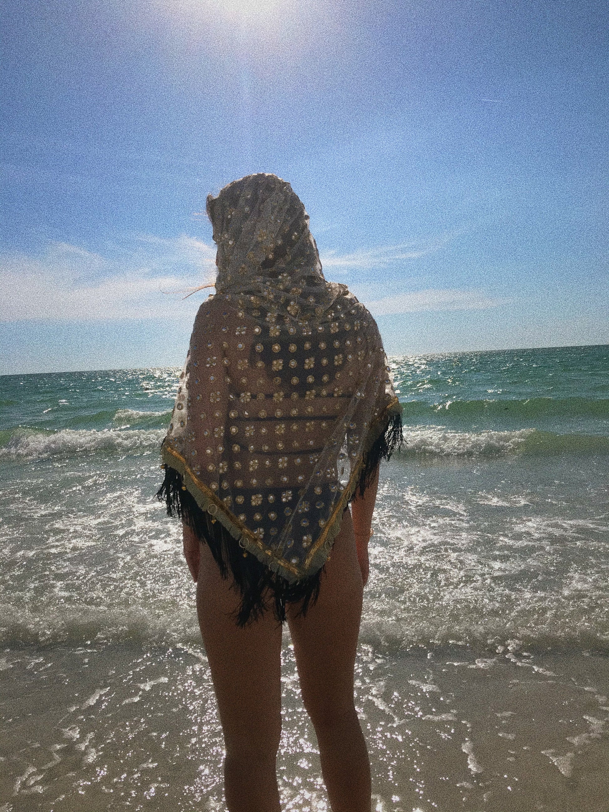 Golden Goddess Hooded Shawl