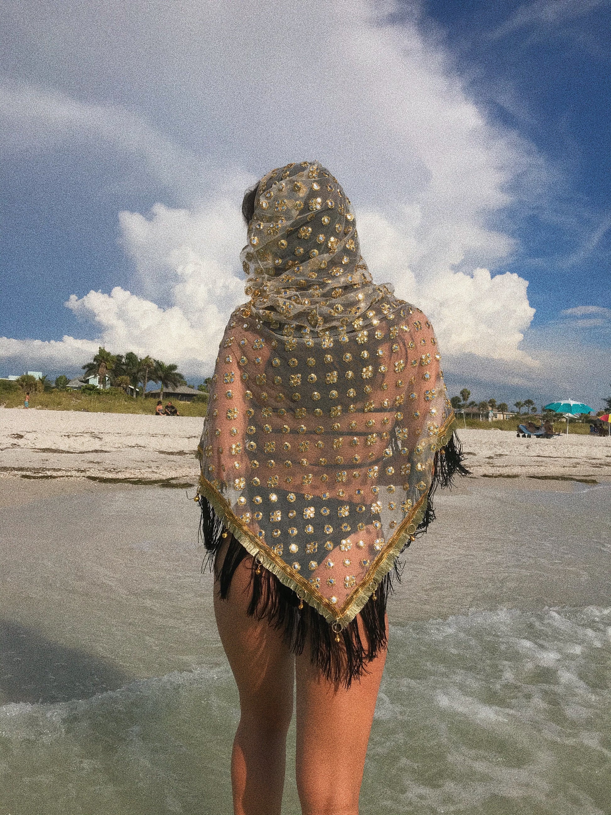 Golden Goddess Hooded Shawl