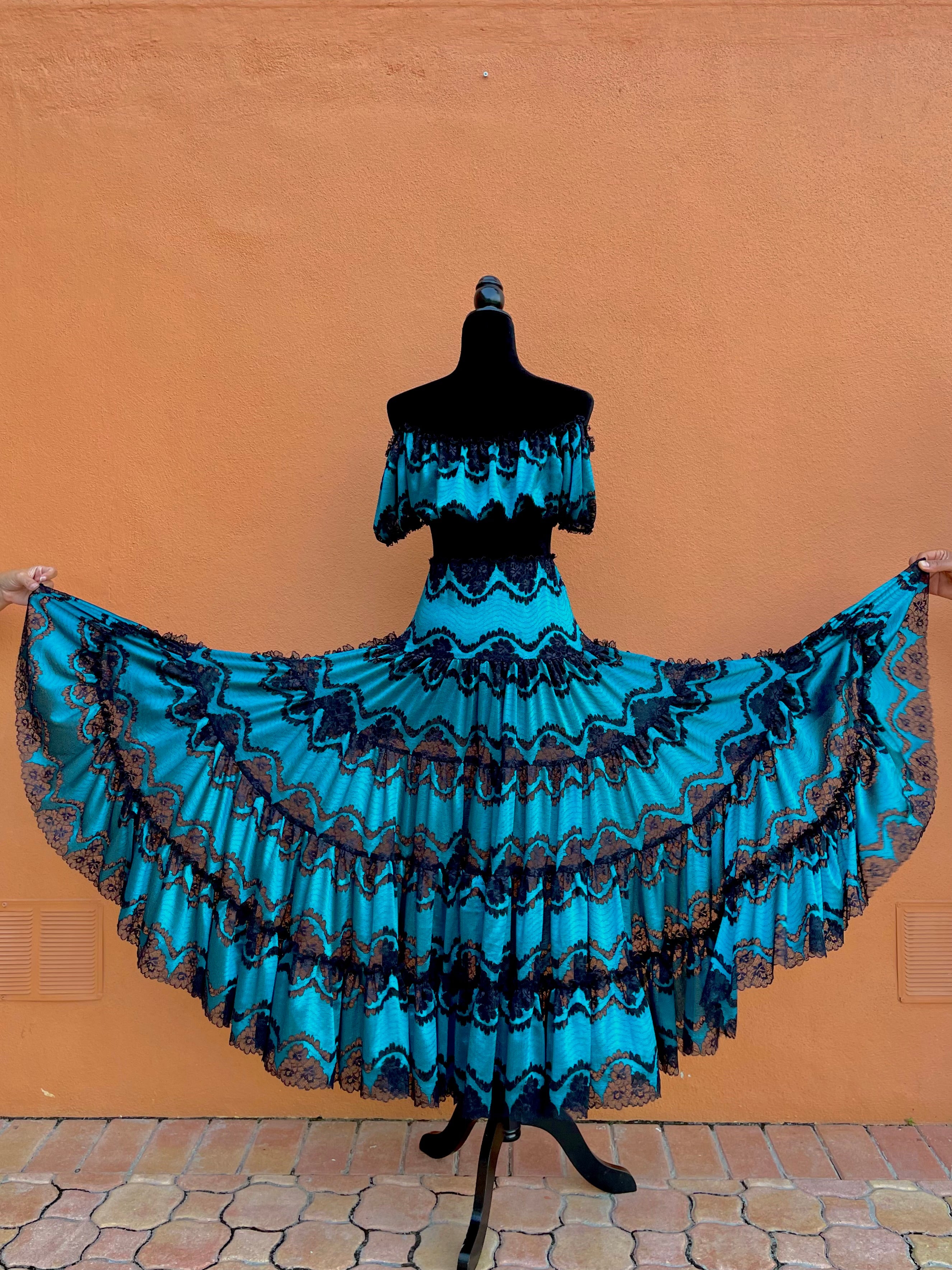 Blue Ruffle Skirt