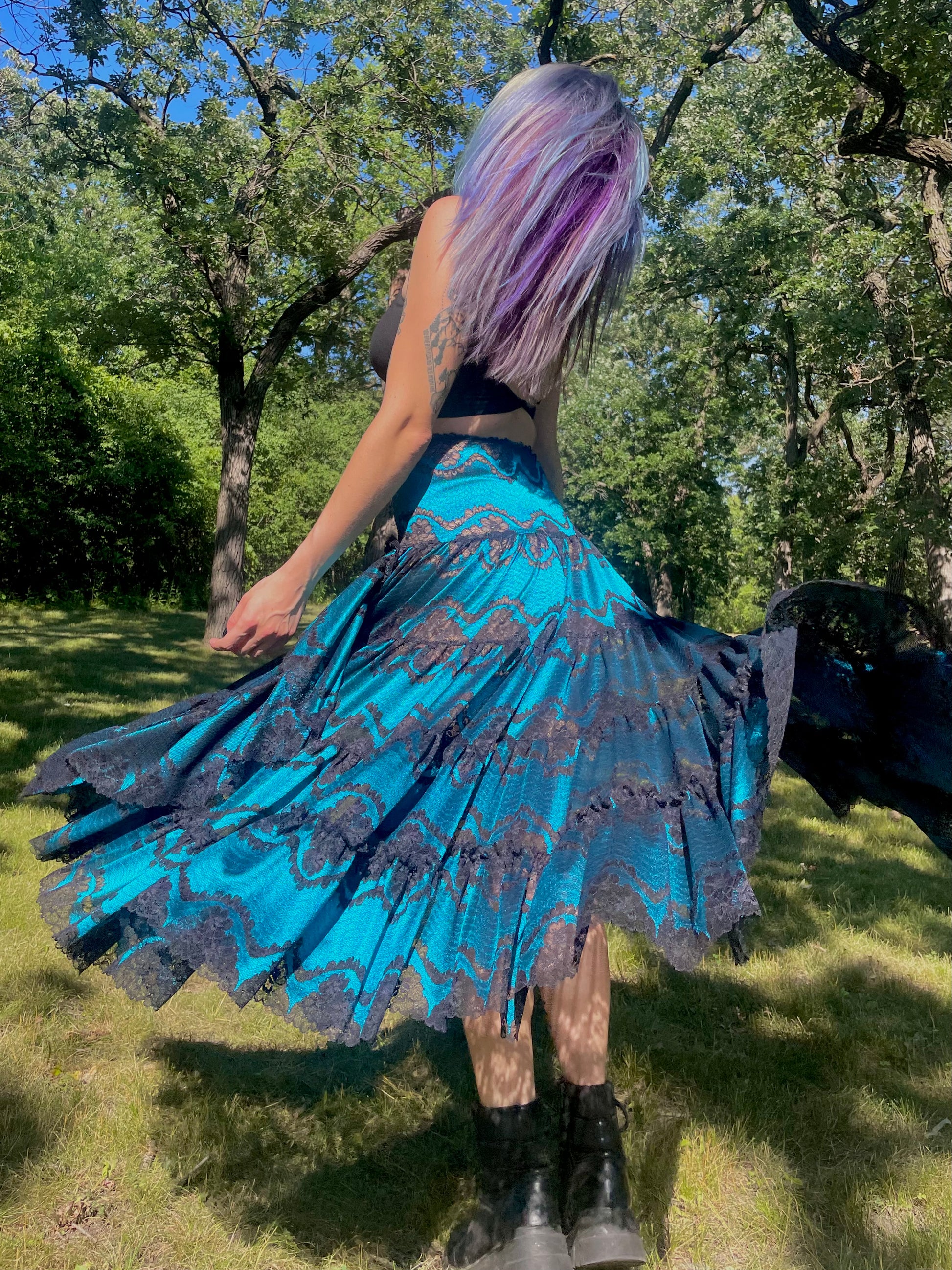 Blue Ruffle Skirt