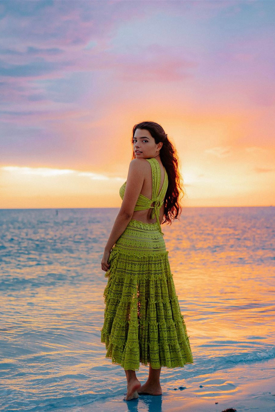 Crossover fishnet top