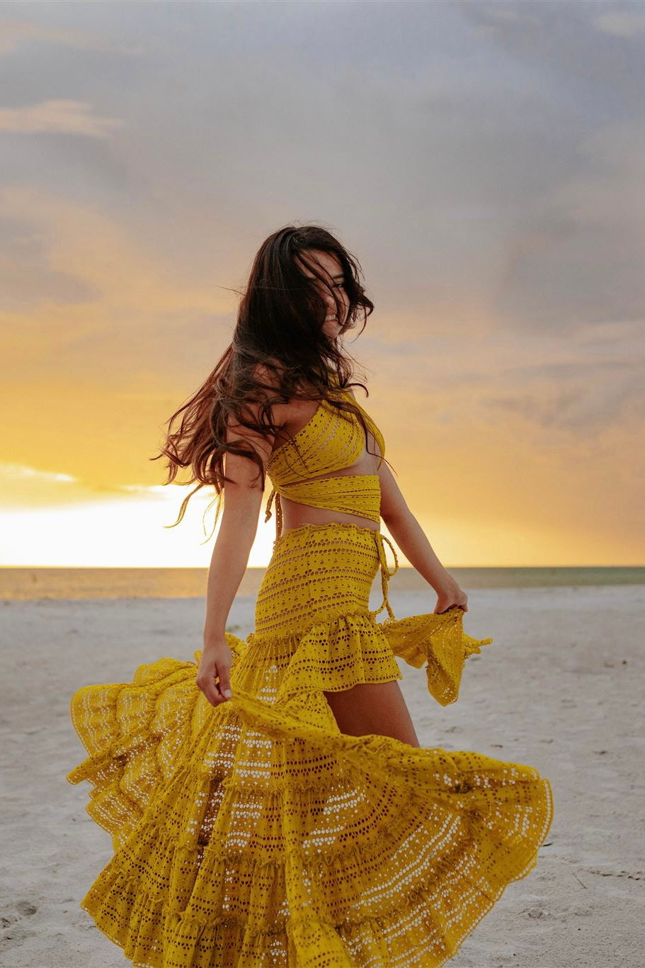 Crossover fishnet top