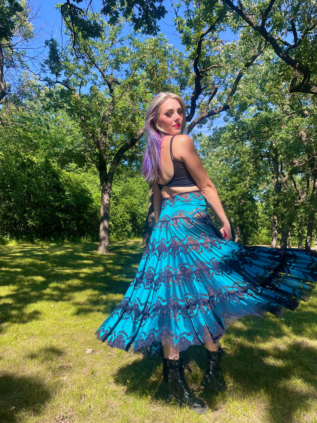 Blue Ruffle Skirt